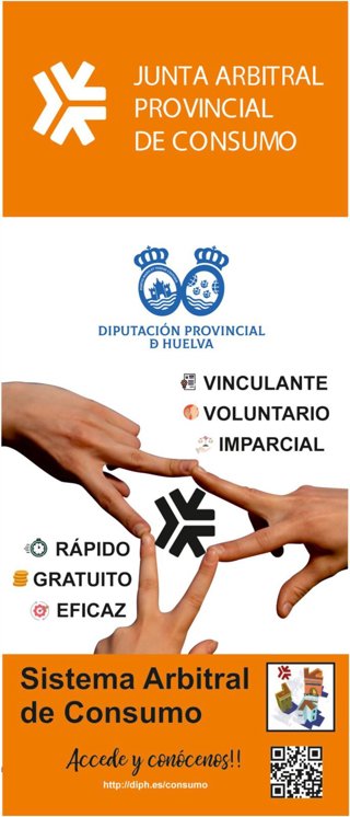 Cartel de la Junta Arbitral Provincial de Consumo de la Diputación de Huelva.