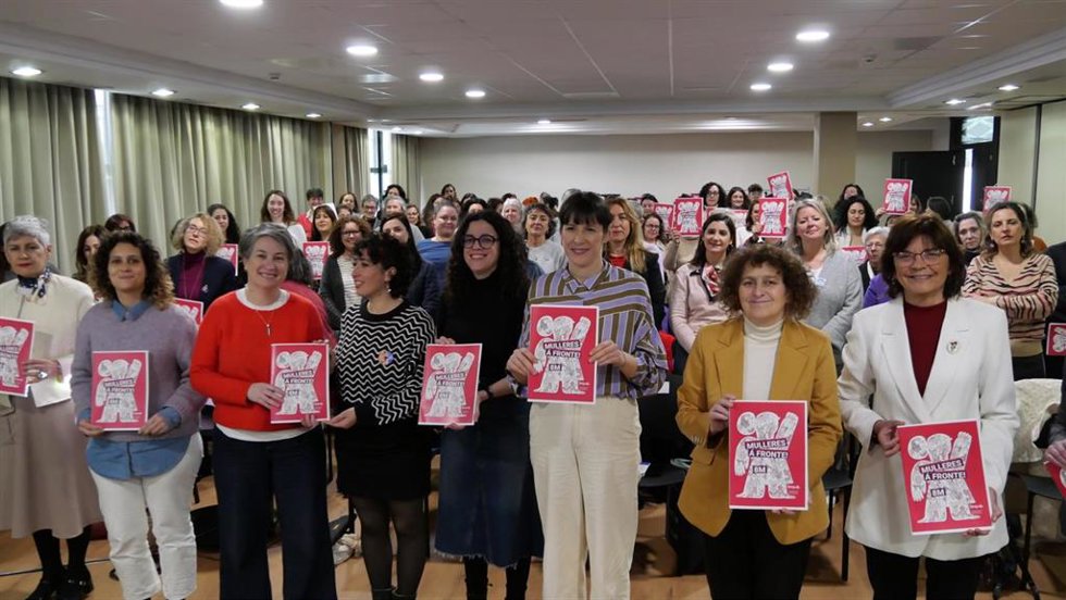 La portavoz nacional del BNG, Ana Pontón, en una jornada de reflexión con alcaldesas de su formación