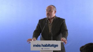 El president del PP a Catalunya, Alejandro Fernández, en un acte sobre habitatge