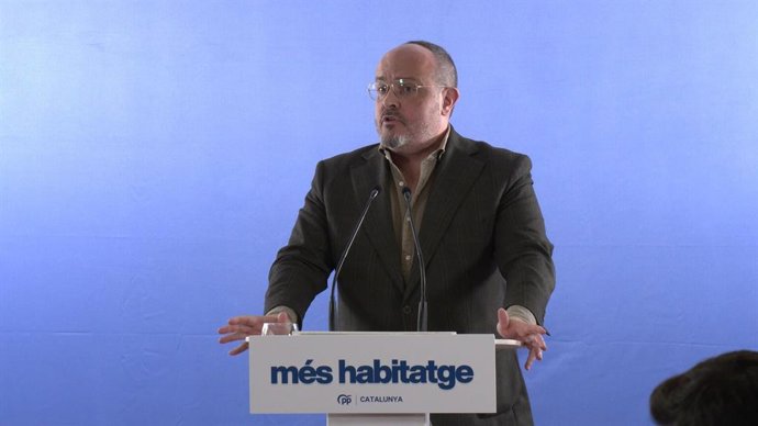 El president del PP a Catalunya, Alejandro Fernández, en un acte sobre habitatge