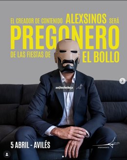 El creador de contenidos Alexsinos será el pregonero de El Bollo 2026.