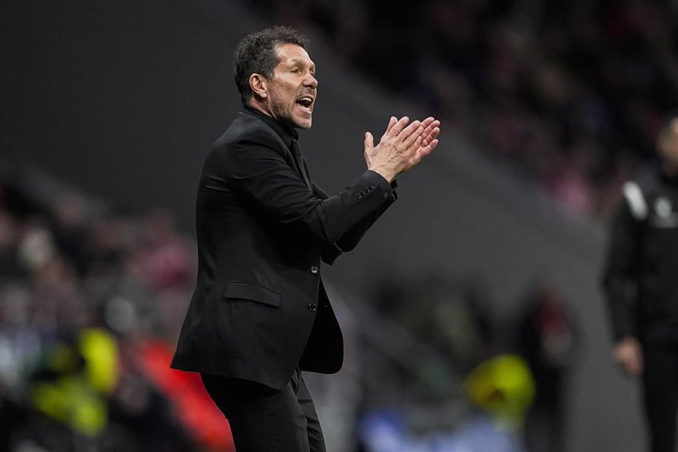 El entrenador del Atlético de Madrid, Diego Pablo Simeone, durante el encuentro.