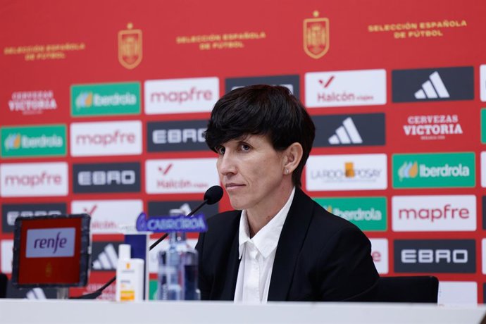Sonia Bermudez, head coach of Spain, attends a press conference to announce the list of summoned players ahead the FIFA Women's World Cup 2027 football matches of Spain Team against Iceland and Ukraine at Ciudad del Futbol on February 20, 2026, in Las Roz