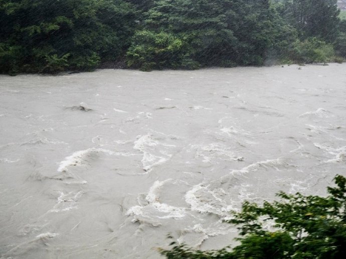 Caudal de un río ante el episodio de lluvias
