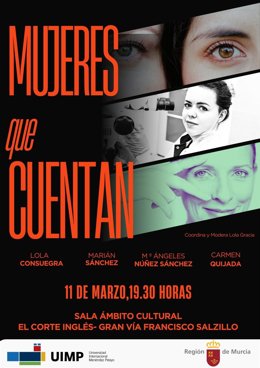 Cartel de la mesa redonda 'Mujeres que cuentan'