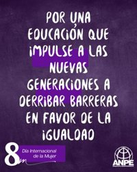 ANPE Aragón reivindica la educación como motor del cambio social para lograr que la igualdad sea una realidad