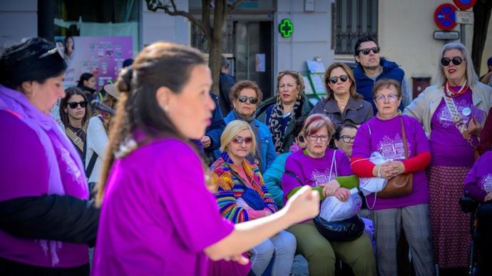 Lectura del manifiesto con motivo del 8M en Cádiz.