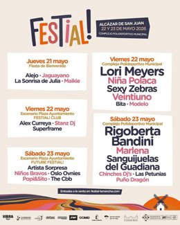 Festial! presenta su cartel por días encabezado para la edición de 2026 encabezado por Rigoberta Bandini y Lori Meyers