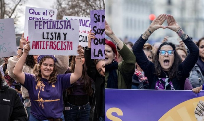 Manifestación de la Comisión 8M y del Movimiento Feminista en Madrid