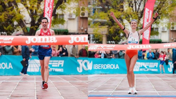Diego García-Carrera y Antía Chamosa, campeones de España de marcha en la distancia de medio maratón