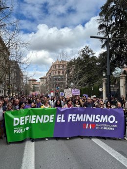 Representantes socialistas en la manifestación del 8M.