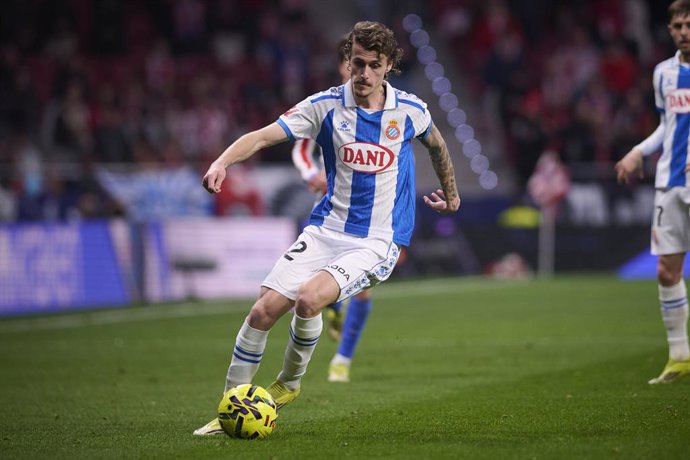February 21, 2026, Madrid, Spain: RCD Espanyol's Carlos Romero during La Liga match. February 21, 2026.