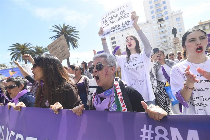 Manifestación celebrada este domingo en Málaga con motivo del 8 de marzo, Día Internacional de la Mujer. A 08 de marzo del 2022 en Málaga, Andalucía. España.