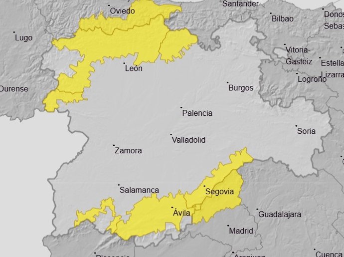 Avisos meteorológicos para el 9 de marzo de 2026.