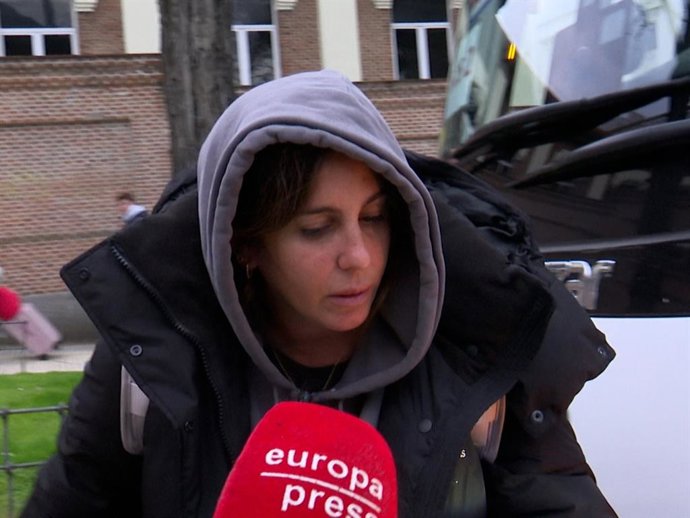 Anabel Pantoja a su llegada a Madrid desde Formigal. Europa Press