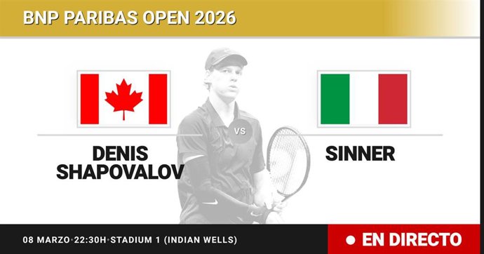 Denis Shapovalov - Jannik Sinner: resumen y estadísticas del partido de Dieciseisavos de final de BNP Paribas Open