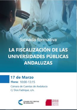 Cartel de la jornada 'La fiscalizaición de las universidades públicas andaluzas'.