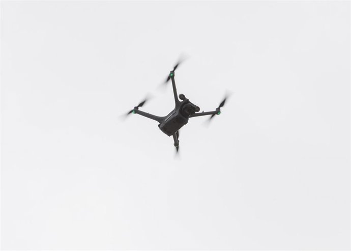 Un dron usado por la Policía en la ciudad de Bristol, en Reino Unido. 