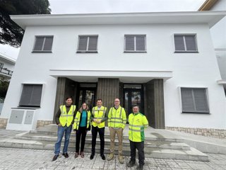 Imagen de la visita a las obras del edificio Estihuelva.