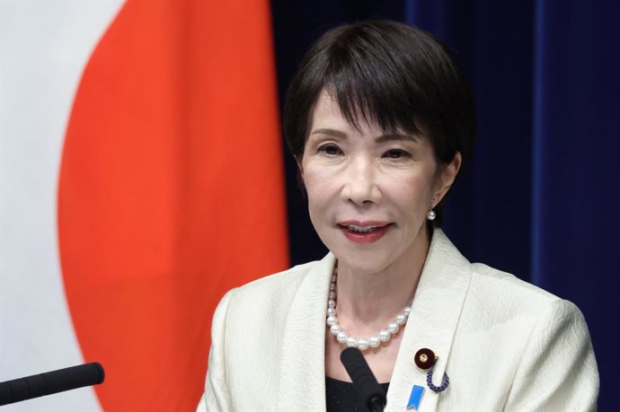 18 de fevereiro de 2026, Tóquio, Japão: Sanae Takaichi, primeira-ministra japonesa, fala durante uma coletiva de imprensa no gabinete da primeira-ministra em Tóquio, Japão, na quarta-feira.