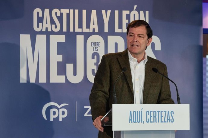 Mañueco durante su intervención en un acto celebrado en Toro (Zamora).