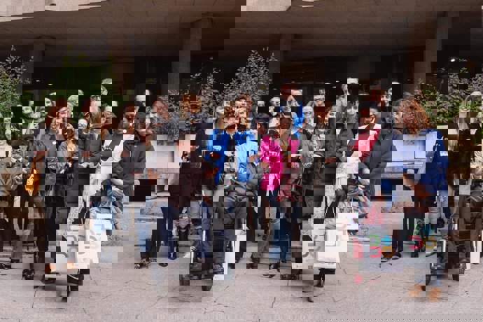 La alcaldesa Cristina Ayala junto a la delegación que trabaja para que Burgos logre la Capitalidad Europea de la Cultura.