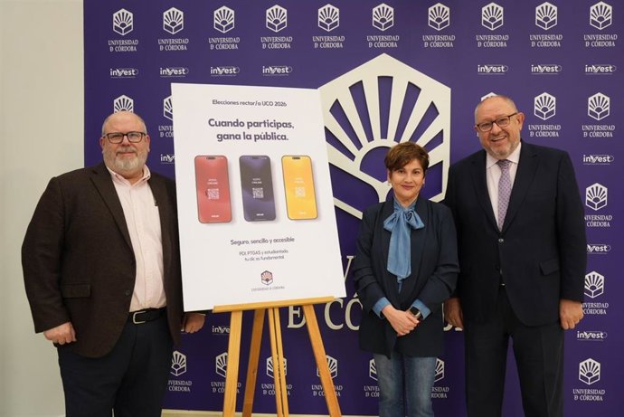 (Desde Izda.) Ventura, Torralbo Y Aparicio, En La Presentación Del Proceso De Elecciones Al Rectorado De La Universidad De Córdoba.