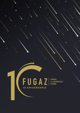 Cartel de los Premios Fugaz, que estrenan una nueva una nueva identidad visual conmemorativa, cuyo primer elemento es el cartel oficial.