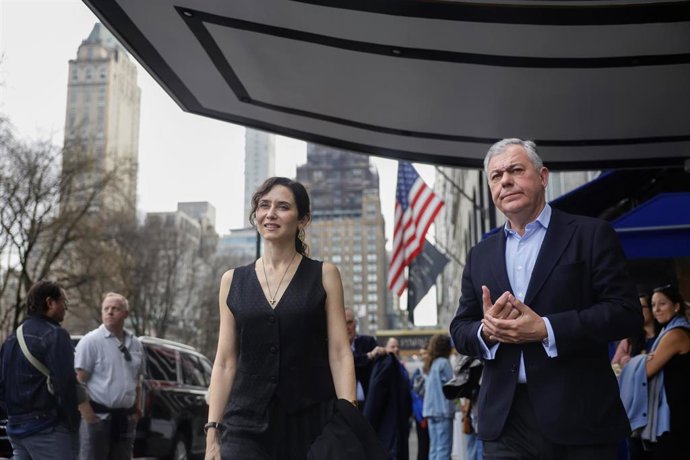 La presidenta de la Comunidad de Madrid, Isabel Díaz Ayuso, en la primera jornada de su viaje institucional a Nueva York (Estados Unidos)