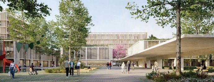 Render de la plaza central del nuevo Campus.