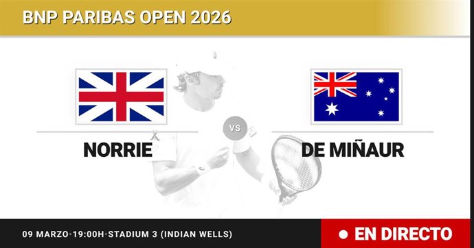 Cameron Norrie - Alex de Minaur: resumen y estadísticas del partido de Dieciseisavos de final de BNP Paribas Open