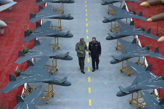 Archivo - Ceremonia de presentación de 1.000 nuevos drones iraníes en enero de 2025