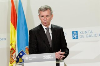 O titular do Executivo galego, Alfonso Rueda, na rolda de prensa posterior á reunión do Consello da Xunta