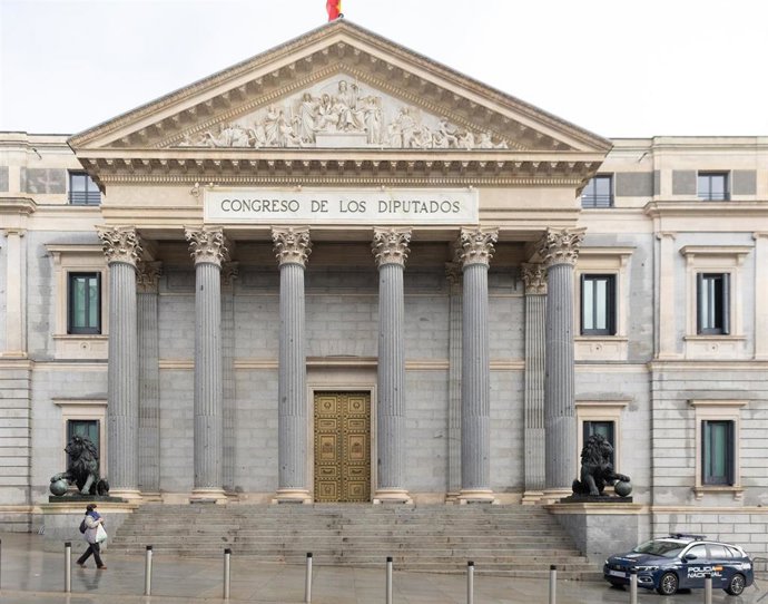 Archivo - Fachada del Congreso de los Diputados, a 5 de febrero de 2026, en Madrid (España).