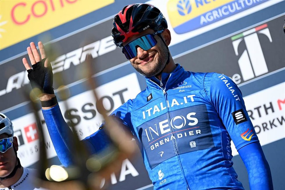 Archivo - El ciclista italiano Filippo Ganna en la Tirreno-Adriático