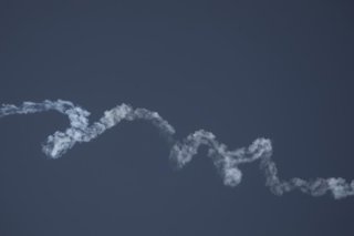 March 8, 2026, Hebron, West Bank, Palestinian Territory: Missiles launched from Iran in retaliation for Israeli attacks are seen in the sky over the city of Hebron in the West Bank on March 08, 2026,Image: 1081099084, License: Rights-managed, Restrictions
