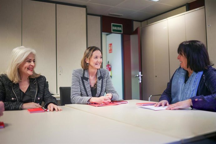 La portavoz del Grupo Municipal Socialista, Reyes Maroto, y la concejala Ana Lima, en su reunión con Cermi Madrid