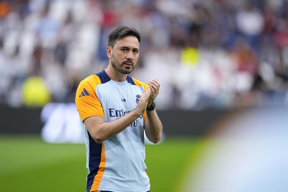 Archivo - El técnico italiano Davide Ancelotti, durante su etapa como asistente en el Real Madrid. 