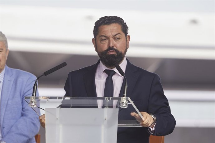 Archivo - El secretario general para el Deporte de la Junta, José María Arrabal, durante la presentación del nuevo logo del Estadio la Cartuja, a 24 de febrero de 2022 en Sevilla (Andalucía, España)