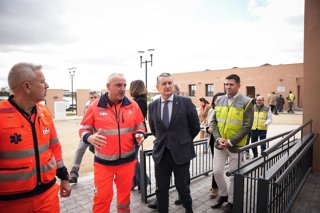 El consejero de Sanidad, Presidencia y Emergencias, Antonio Sanz, inaugura  las instalaciones y equipamiento del nuevo Centro de Coordinación Operativa Integrado (Cecopi) en El Rocío, en Almonte (Huelva).