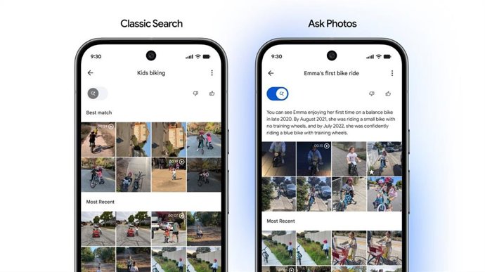 Nuevo interruptor para desactivar la búsqueda con IA de Ask Photos en Google Fotos.