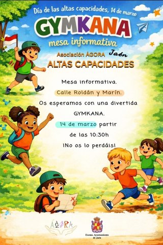 Cartel de la yincana motivo organizada con motivo del Día de las Altas Capacidades.