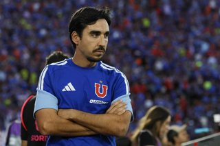 Futbol, Universidad de Chile vs Universidad de Concepcion. Fecha 6, Liga de Primera 2026. El entrenador de Universidad de Chile Francisco Meneghini es fotografiado durante el partido de primera division contra Universidad de Concepcion disputado en el