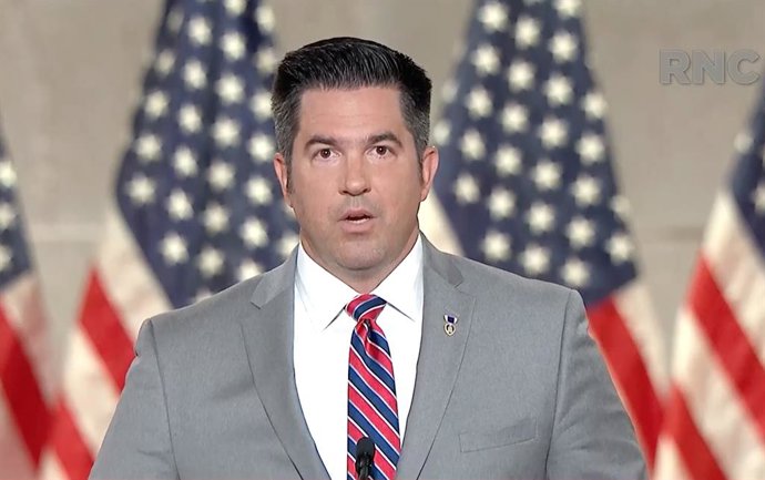 Archivo - August 24, 2020, USA: In this image from the Republican National Convention video feed, Sean Parnell, a decorated veteran wounded in Afghanistan, makes remarks during the first day of the convention  on Monday, August 24, 2020