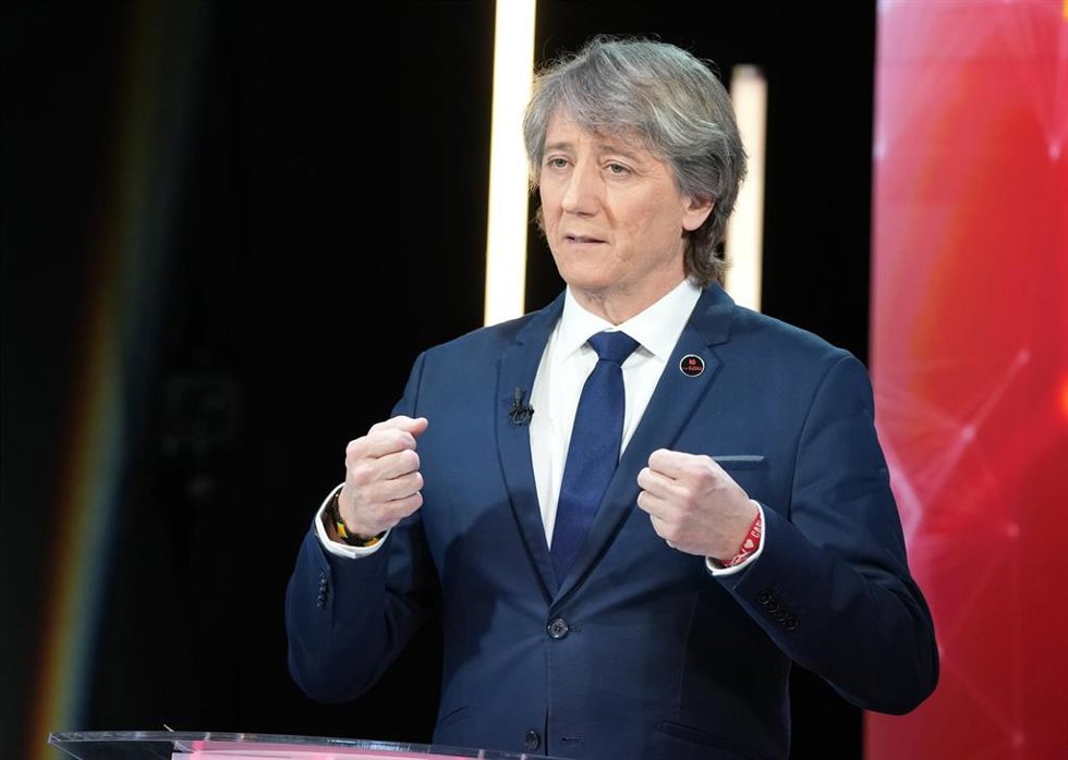 El candidato del PSOE, Carlos Matínez, en el debate de CyLTV