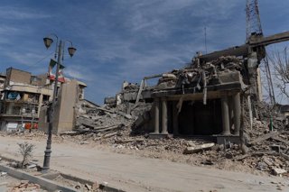 Archivo - Uno de los edificios de la sede de la Policía en Teherán tras ser atacado en la ofensiva estadounidense e israelí contra Irán