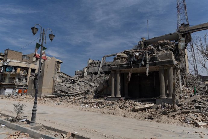 March 4, 2026, Tehran, Tehran, Iran: One of the police headquarters building was targeted during U.S.-Israeli strikes on Iran, leaving the building destroyed and causing damage to surrounding structures in Tehran, Iran, Wednesday, March 4, 2026.,Image: 10