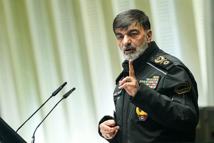 Archivo - January 7, 2026, Tehran, Iran: Iranian police chief General AHMAD REZA RADAN attends a closed-door session of the Iranian parliament in Tehran. The country is experiencing widespread anti-government protests due to a deepening economic crisis. T