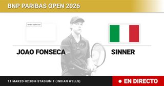 Joao Fonseca - Jannik Sinner: resumen y estadísticas del partido de Octavos de final de BNP Paribas Open