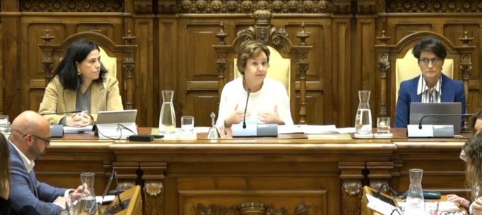 La alcaldesa de Gijón, Carmen Moriyón, interviene en el Pleno Municipal gijonés.